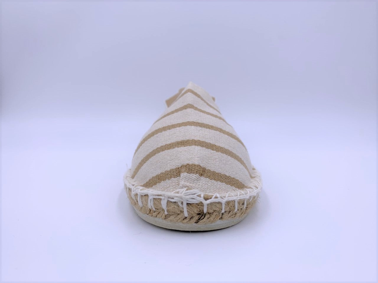 Sable and White Stripe Espadrille