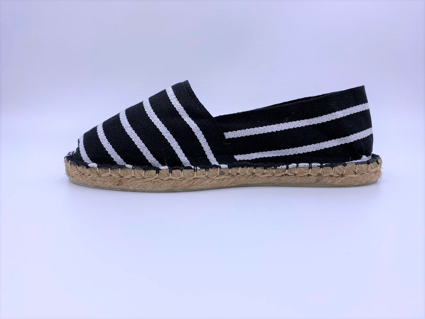 Black and White Stripe Espadrille