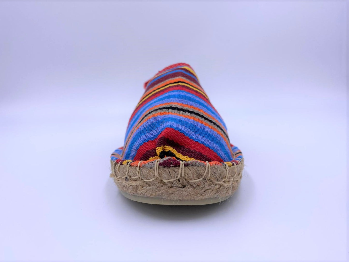 'Cannes' Bold Blue and Reds Striped Espadrille
