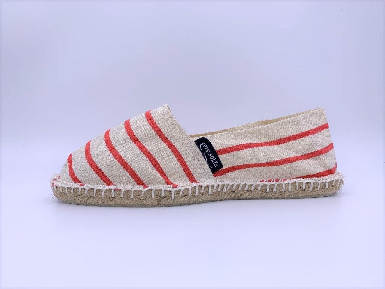 Red and White Stripe Espadrille